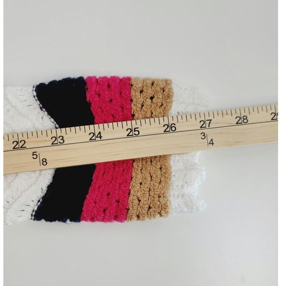 HOUSE OF HARLOW 1960 CROCHET CROPPED BUTTON UP CARDIGAN, SZ SMALL - Picture 12 of 13